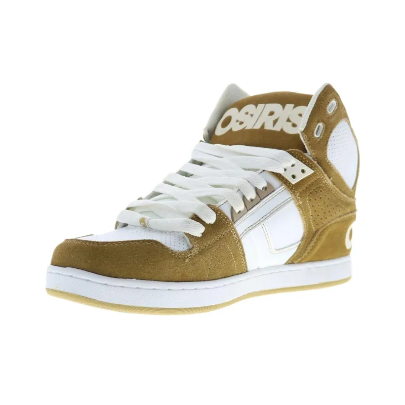 OSIRIS NYC 83 CLK High Top Skateboard Shoes Men's Light Brown/White-2