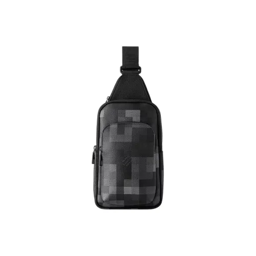 LOUIS VUITTON Canvas Sling Bag Men's Black