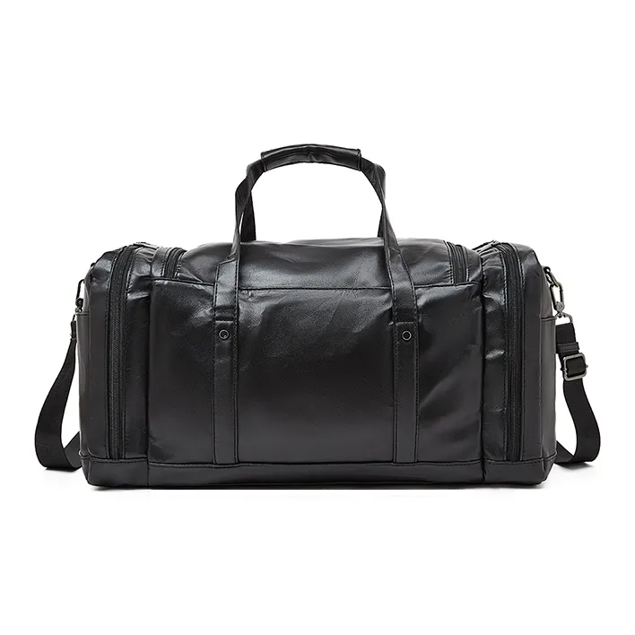 Old Man's Head Synthetic Leather Travel Bag Men's Black-2