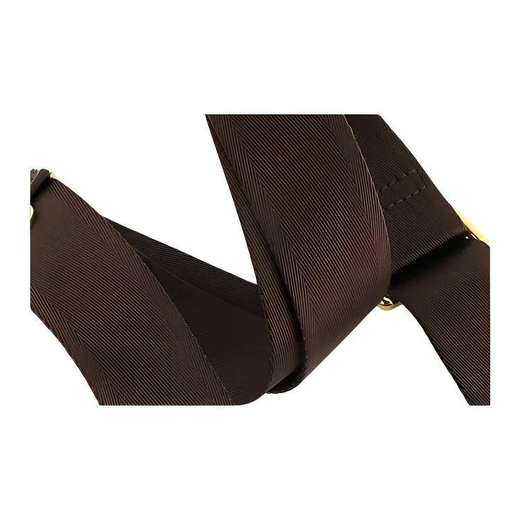 Luxury Care Artisan Workshop Canvas Shoulder Strap Gold Liner Crossbody Chain Accessory Bag Unisex Brown-4