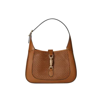 GUCCI Jackie 1961 Leather Handbag, Shoulder Bag Medium Size Women's Brown