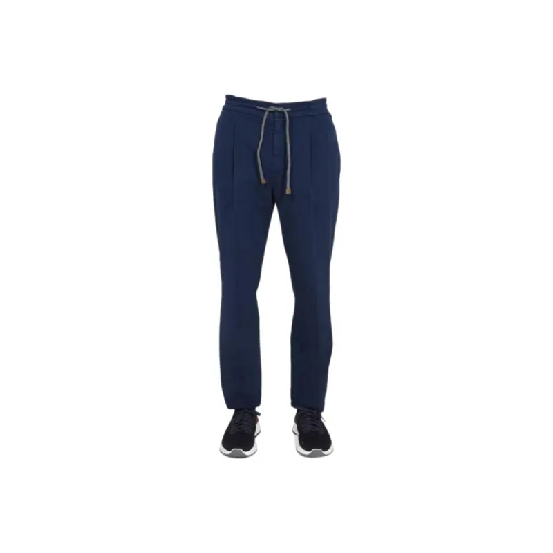 Brunello Cucinelli FW22 Knitted Sports Pants Men's Navy Blue-0