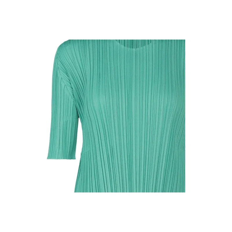 PLEATS PLEASE ISSEY MIYAKE Short Sleeved Dress Women's Green-2