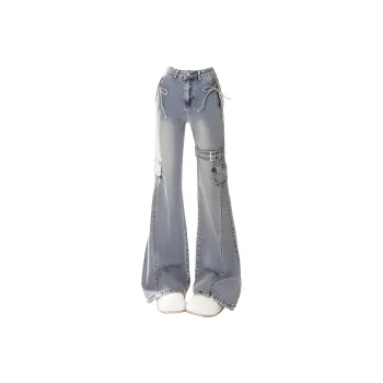 Menglaini Jeans Women's Vintage Blue