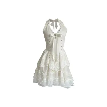 GUOZHEN Slip Dress Women's White