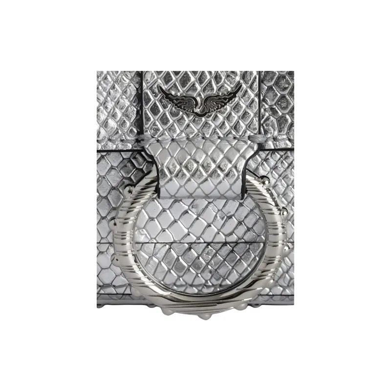 Zadig & Voltaire Calfskin Handbag, Shoulder Bag, Crossbody Bag Mini Women's Silver-4