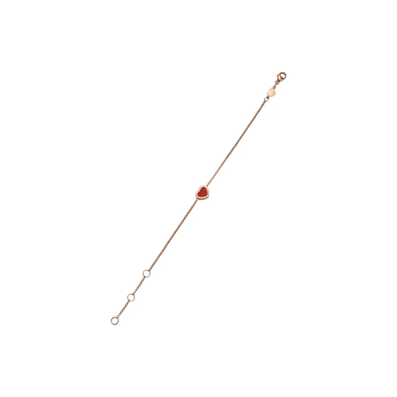 Chopard 18kt Rose Gold My Happy Heart Carnelian Necklace-6