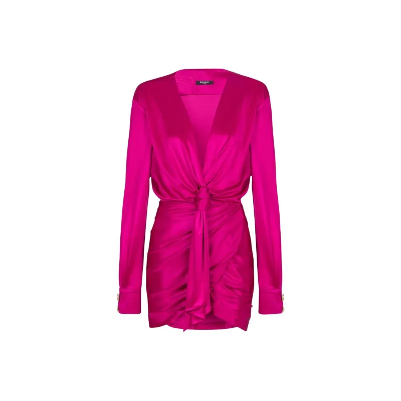 BALMAIN Draped Jersey Dress-0
