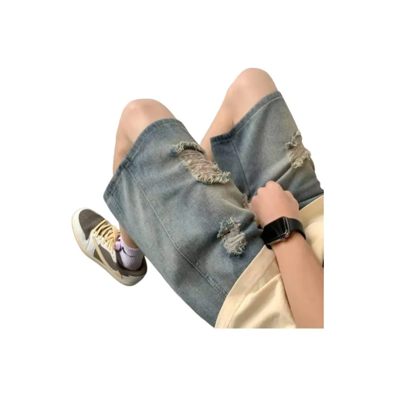 SONGLAN Denim Shorts Unisex Pink/Blue-2
