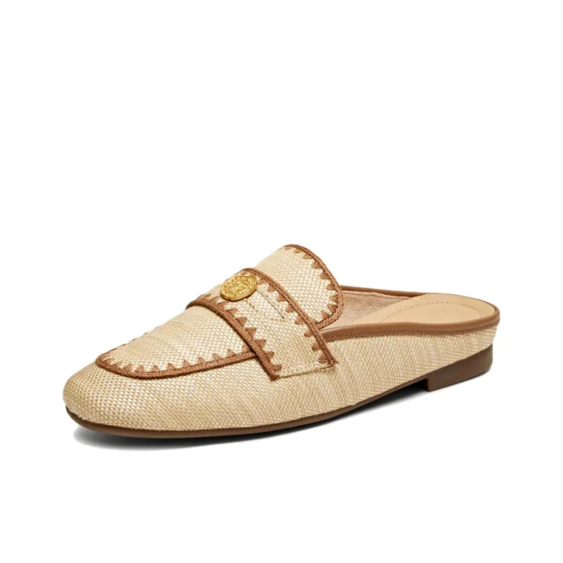 TATA Leather Patchwork Quiet Closed Toe Slippers Women's-1