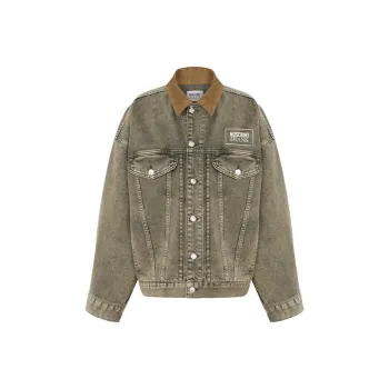 MOSCHINO Denim Jackets Women's Dark Gray