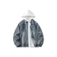 Blue Coat+White Sweatshirt