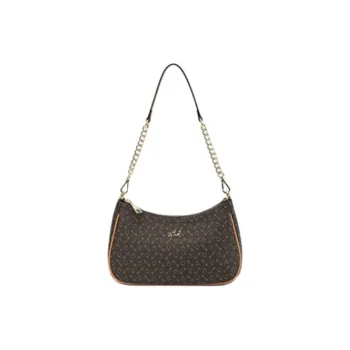 Why PVC Shoulder Bag Medium Size Women's Coffee/Apricot With Beige