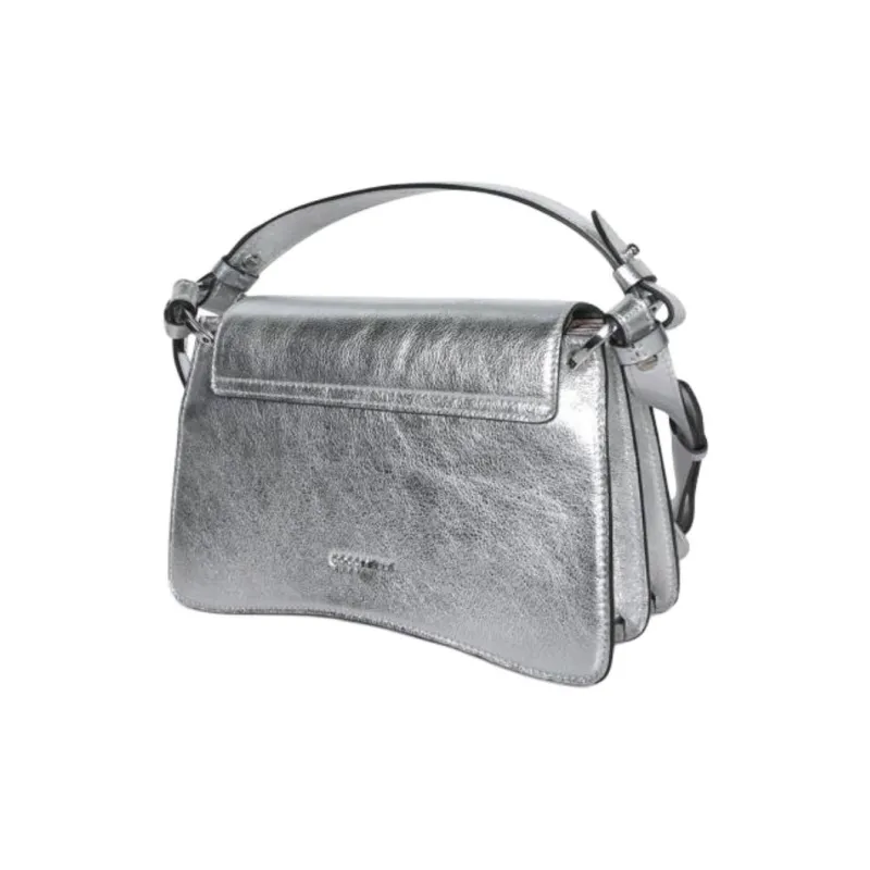 COCCINELLE Cow Leather One Shoulder Handbag Women's Silver-1