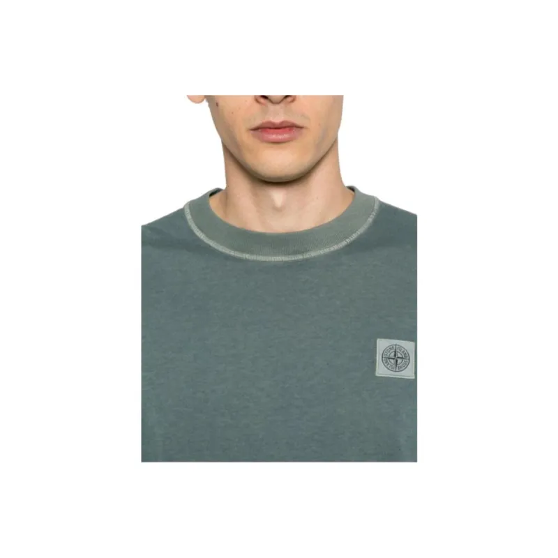 STONE ISLAND Logo appliqué Cotton T shirt-3