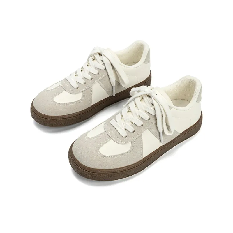 EXULL Q Cushioning, Lightweight, Breathable Low Top Skateboard Shoes Women's Beige-3