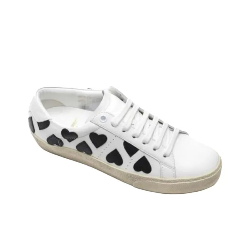 SAINT LAURENT Low Top Skateboard Shoes Women's White-2