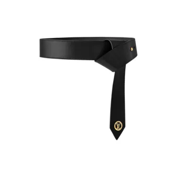 LOUIS VUITTON Cow Leather Belts Women's Black Width 4.5CM