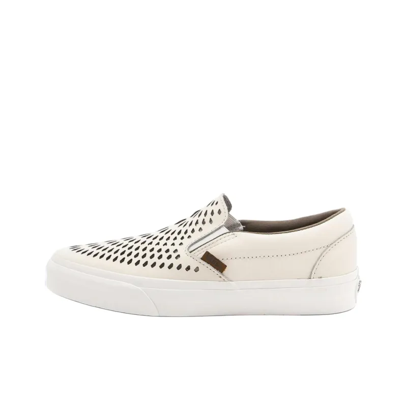 Vans CLASSIC SLIP ON Anti Slip Wear Resistant Low Top Skateboard Shoes Unisex Ecru-0