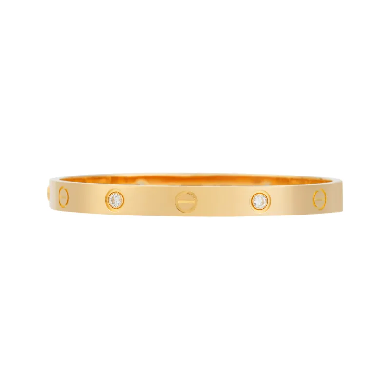 Cartier 18K Yellow Gold Love 4 Diamond Bracelet-2