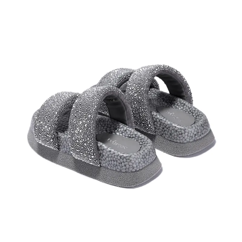 SELAIYA Rubber Sole Rhinestone Abrasion Resistant Slide Slippers Women's-3