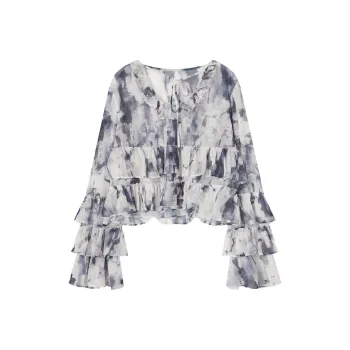 SHUXI Shirt Women's Smoky Mist Purple