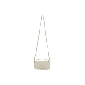 FENDI Calfskin Portable One Shoulder Crossbody Cell Phone Pouch Women's White