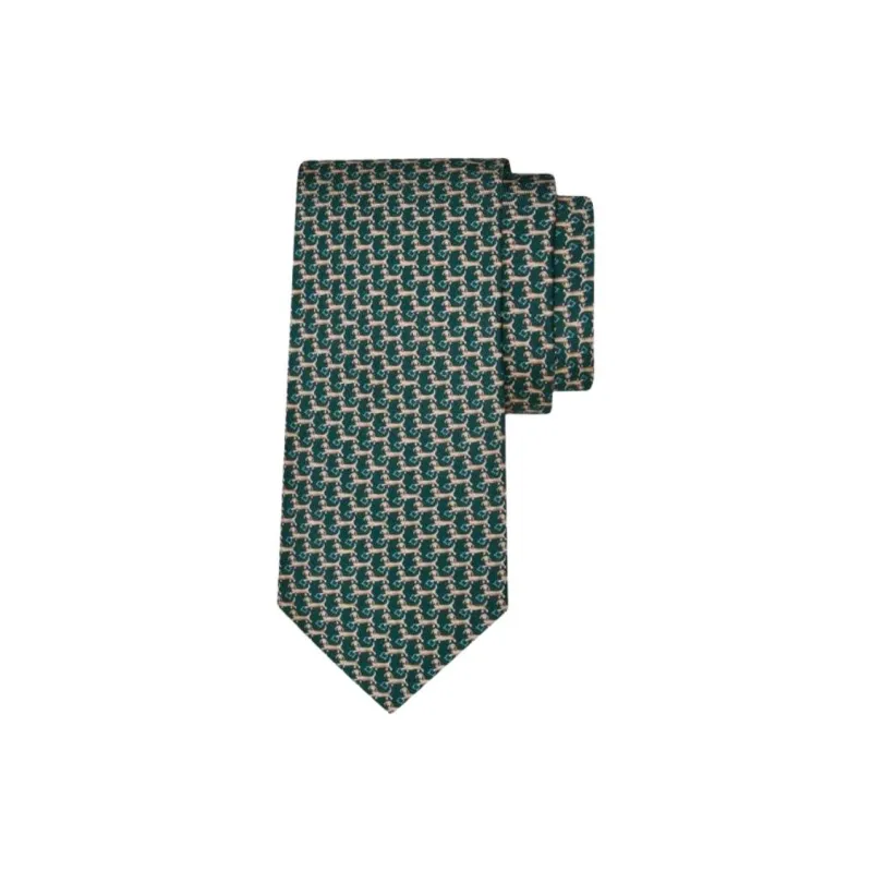 FERRAGAMO Silk Ties Men's Dark Green-0