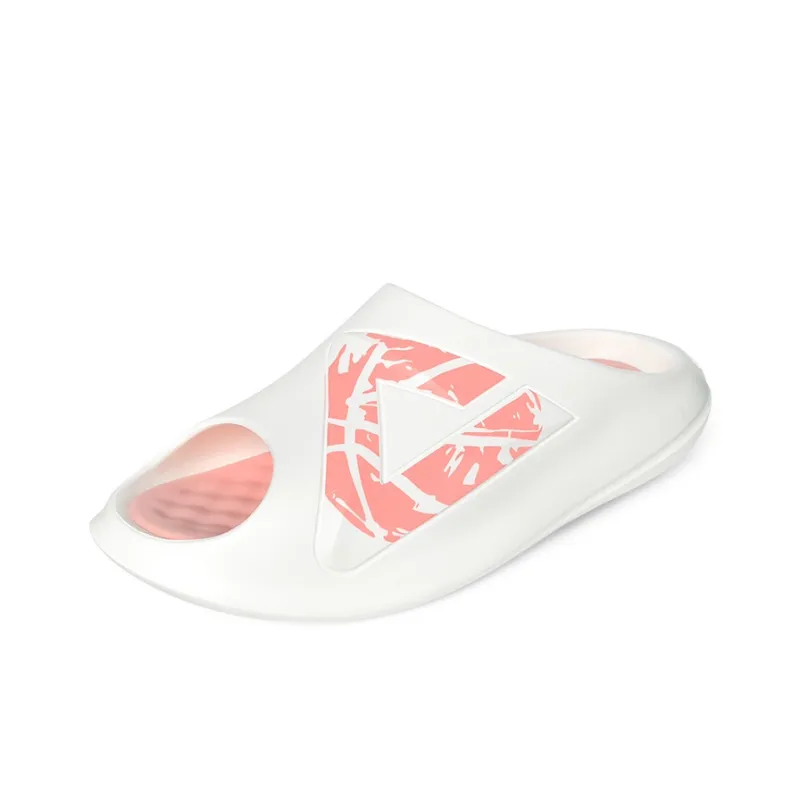 PEAK Very Small Fat Drag Slip Resistant Abrasion Resistant Cushioning Slide Slippers Unisex White Pink-2