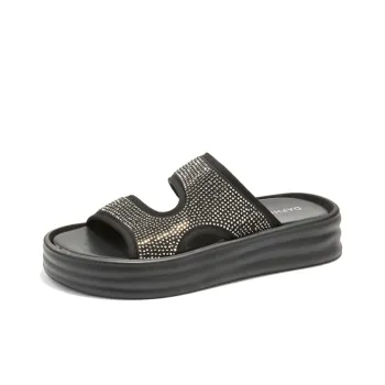 DAPHNE PU Polyurethane Rhinestone Slip Resistant Slide Slippers Women's
