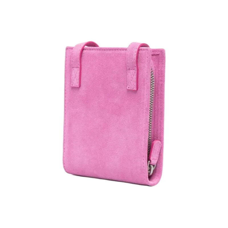 Jacquemus Suede Coin Purse Shoulder Bag Men's Pink-1