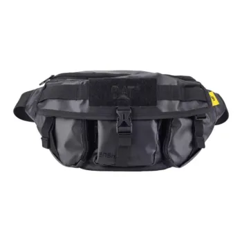 CAT PVC Crossbody Fanny Pack Medium Size Men's Black