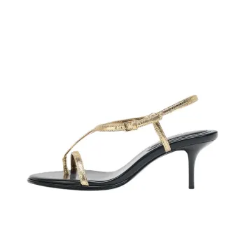 ZARA One Strap Sandals 7cm Women's Gold