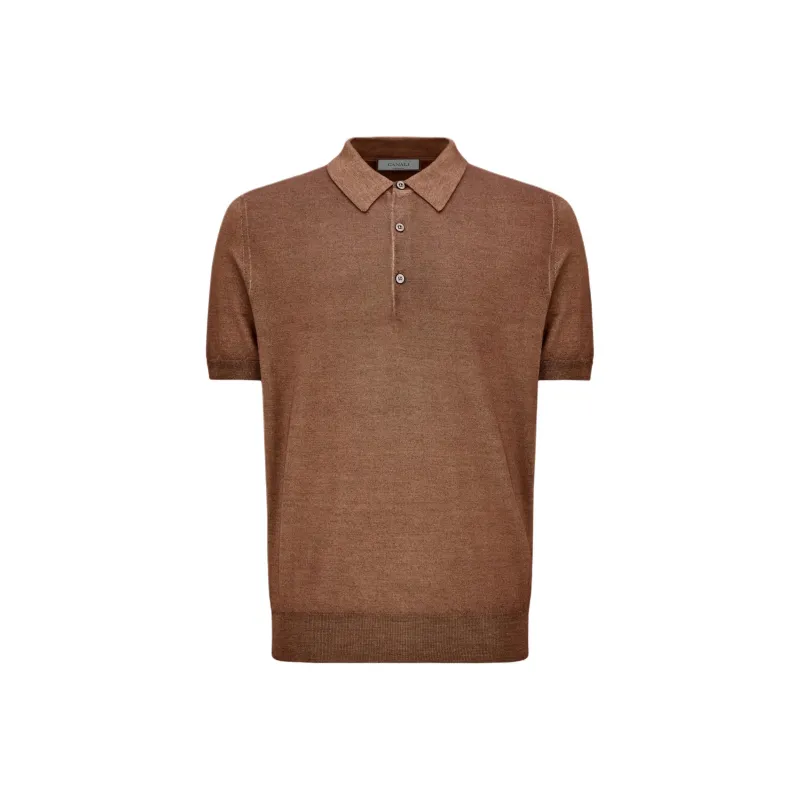 CANALI Polo Shirt Men's Brown Purple-0