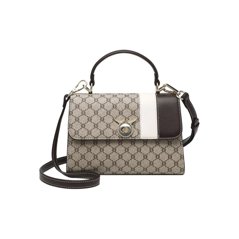 PESASRIE PVC Shoulder Bag, Crossbody Bag, Handbag Women's Diamond Gray Coffee-0