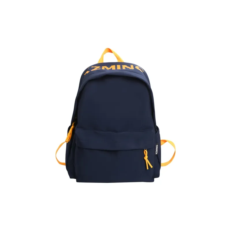 AIBAG Nylon Backpack Unisex Black/Red/Yellow/Navy Blue-16
