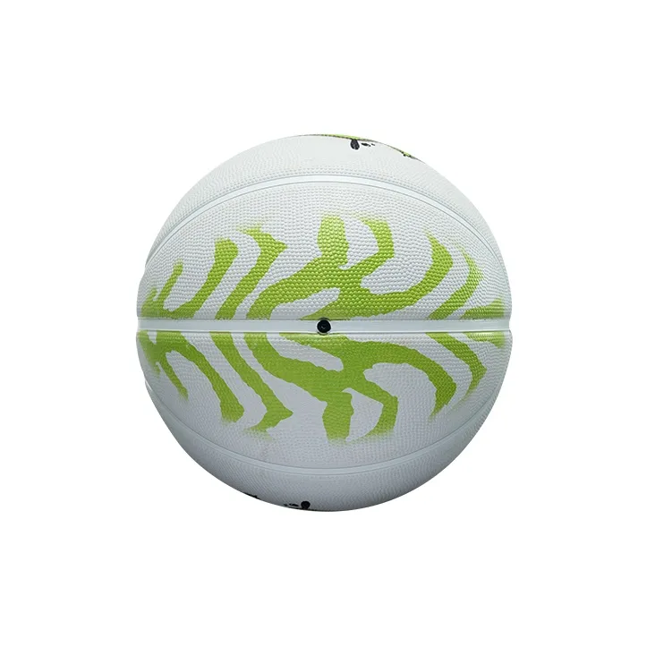 RIGORER Rubber Basketball White Green Size 7 Ball Training Competition Unisex-4
