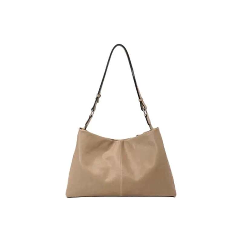 Why Cow Leather Shoulder Bag Medium Size Women's Chestnut Brown-2