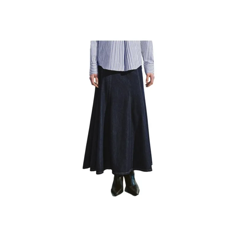 URBAN REVIVO Denim Long Skirt Women's-0