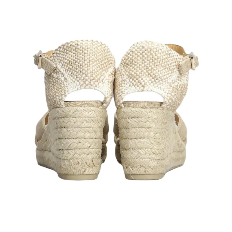 Castañer Bruna One Strap Sandals 7.5cm Women's Beige-3
