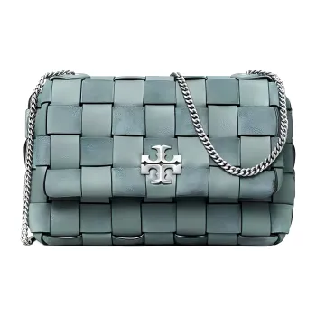 TORY BURCH Kira Leather Handbag, Shoulder Bag, Crossbody Bag Mini Women's Polar Green
