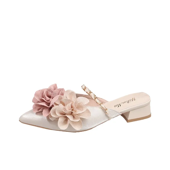 Dawei's House Rubber Sole Abrasion Resistant Slip Resistant Antibacterial Closed Toe Slippers Women's-0