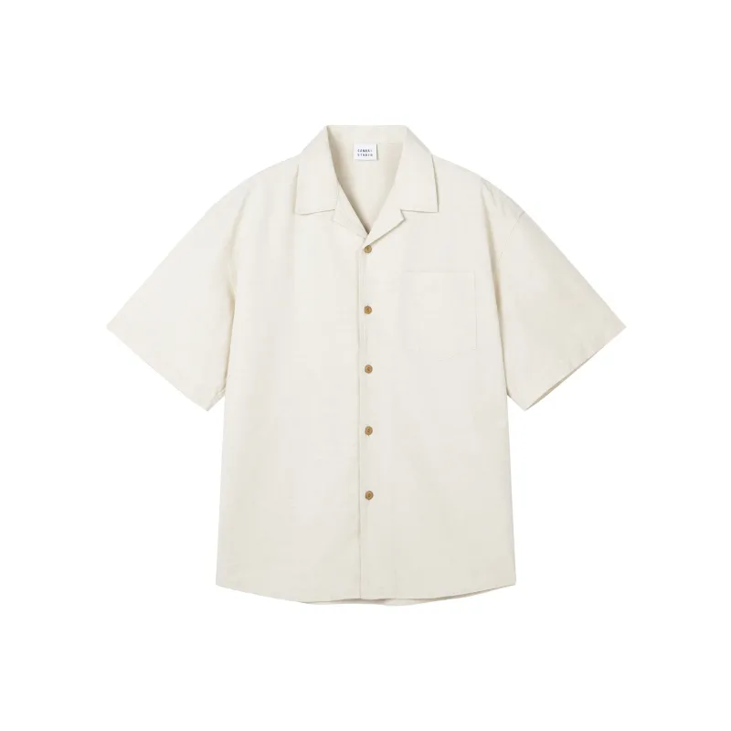 SANBAI STUDIO Shirts Unisex Beige Apricot-0