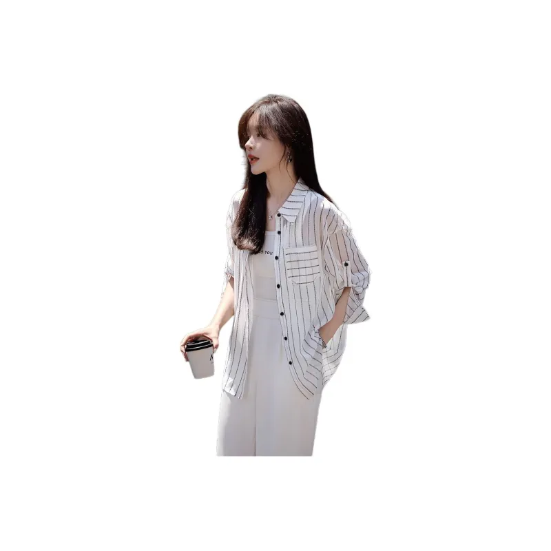 Mu Xiao Xin Shirts Women's Stripes-0