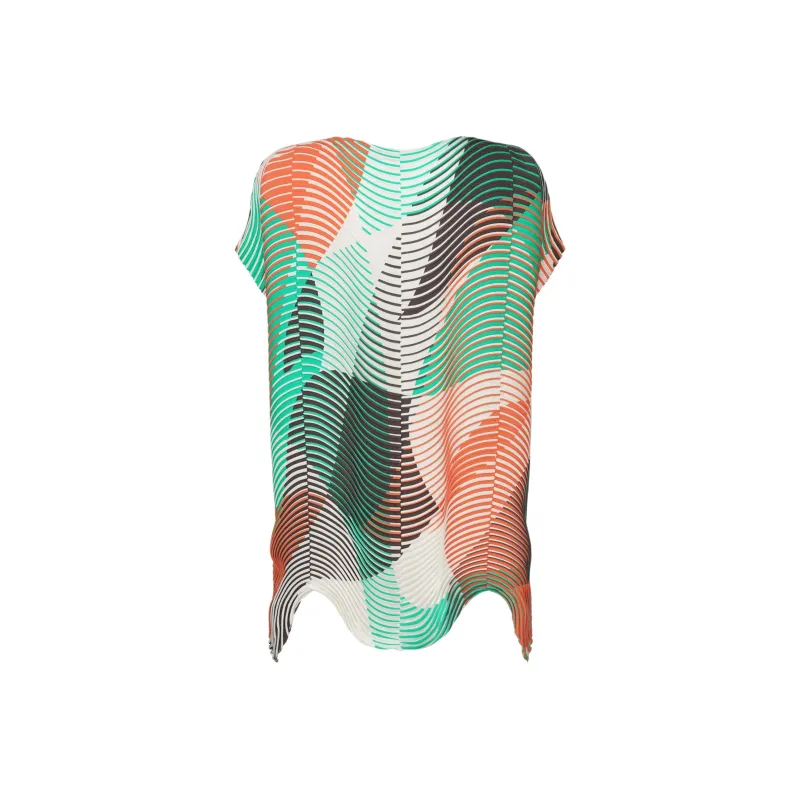 ISSEY MIYAKE SS25 T Shirt Women's Green Orange Color-1