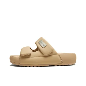 BASTO Rubber Sole Leather Patchwork Slide Slippers Women's