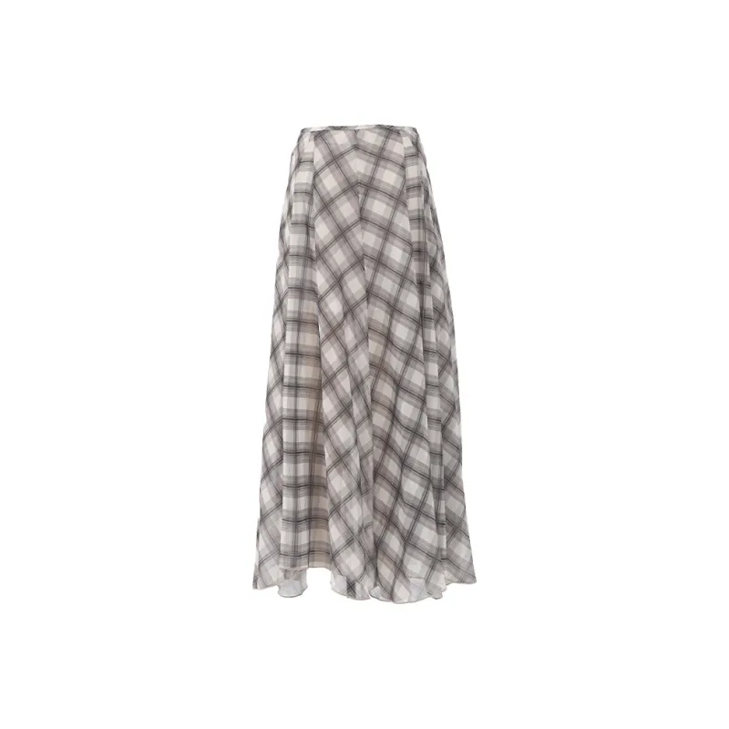 ZAVK Casual Long Skirts Women's [Brown]-1