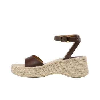 ZARA One Strap Sandals 7cm Women's Dark Brown Yellow
