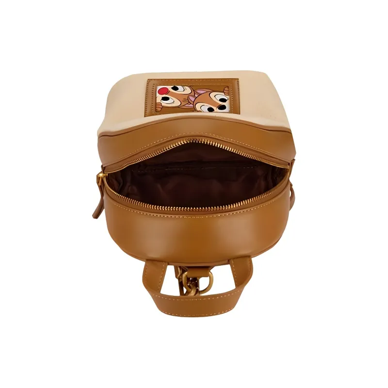 AJIDOU Disney/Disney, Collaboration Fabric Backpack Medium Size Women's Camel & Apricot Yellow-3