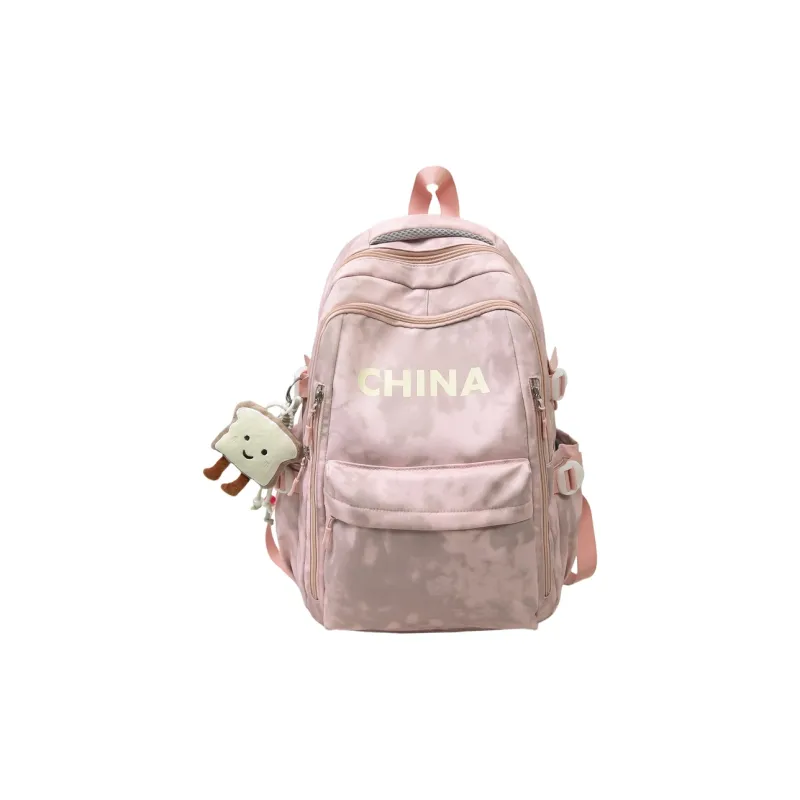 Kaka Tree Nylon Backpack Unisex Ecru/Black/Pink/Red/Green-6